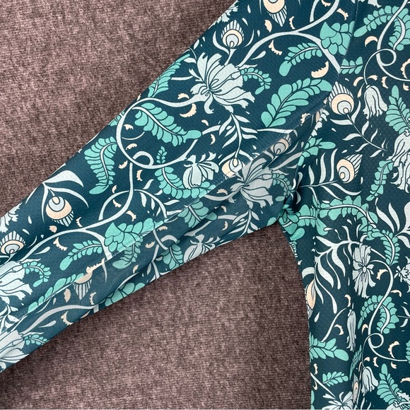 X by Gottex XL Active Golf Tennis Travel Long Sleeve Mock Top Teal Paisley - Picture 7 of 7